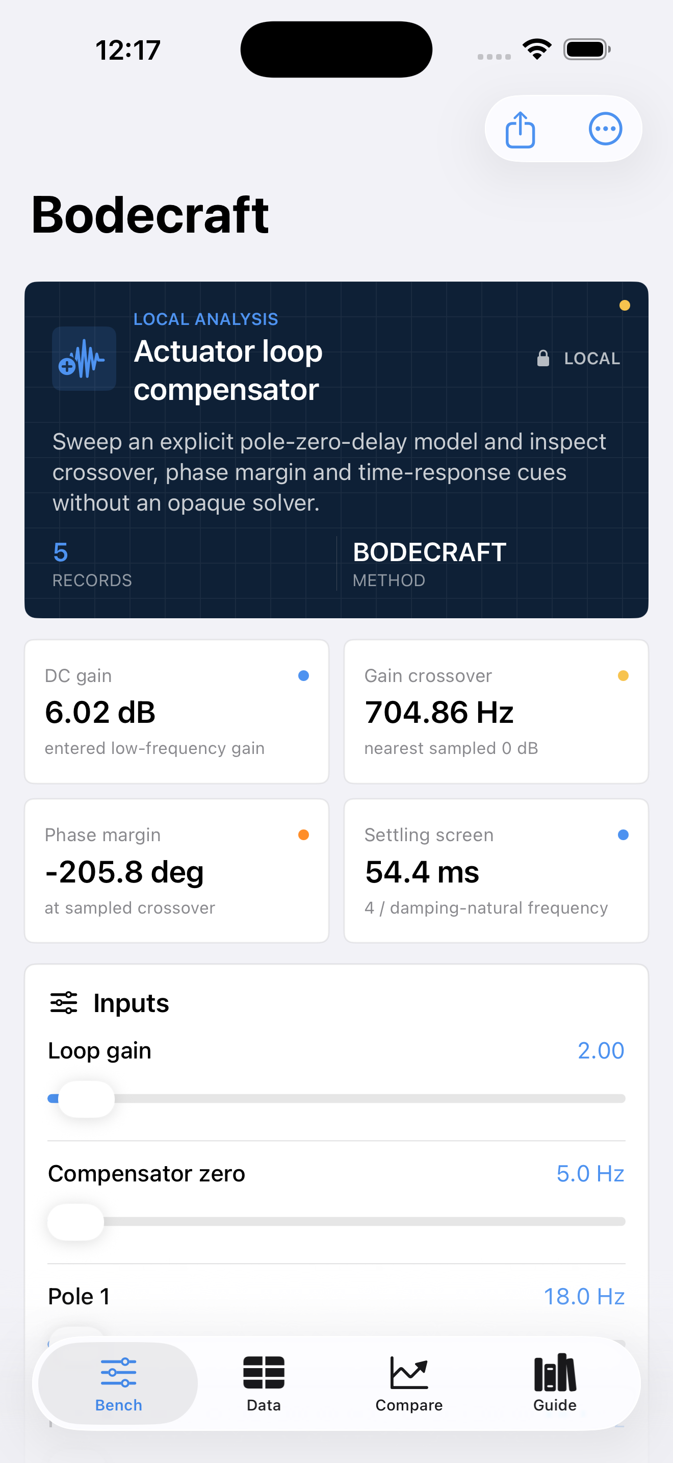 Bodecraft app interface