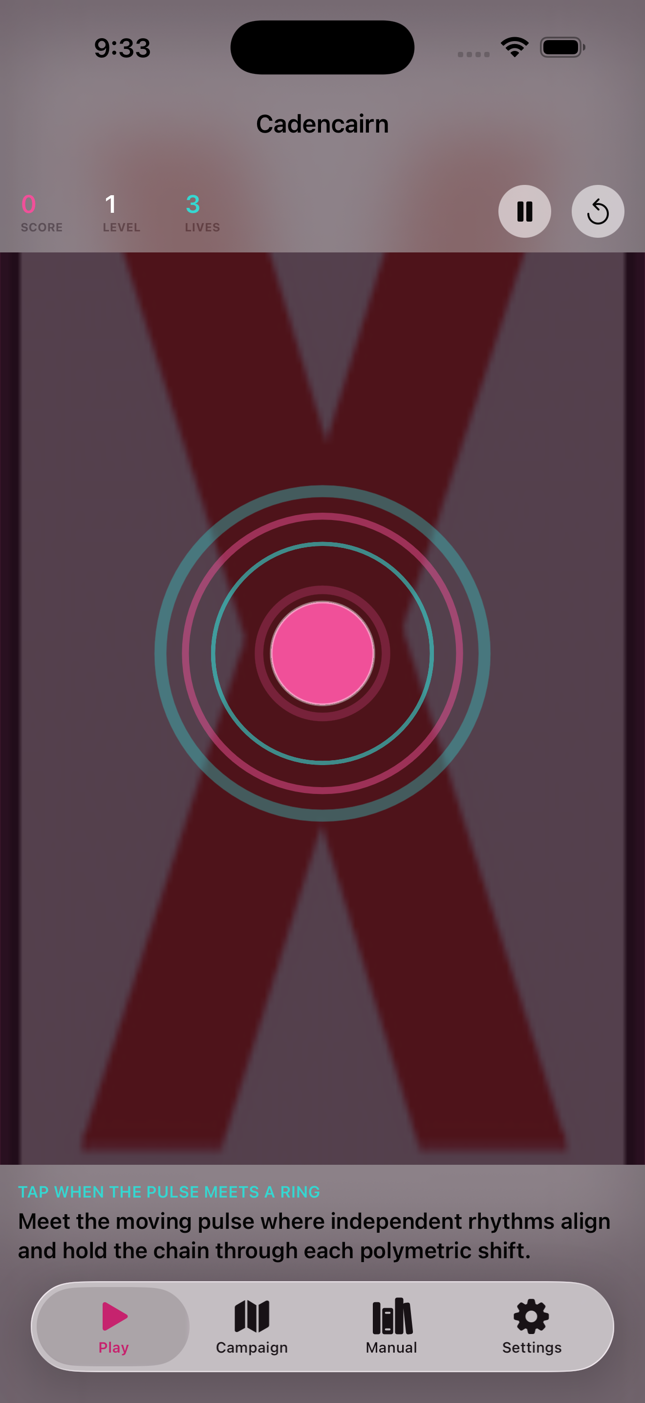 Cadencairn current app interface