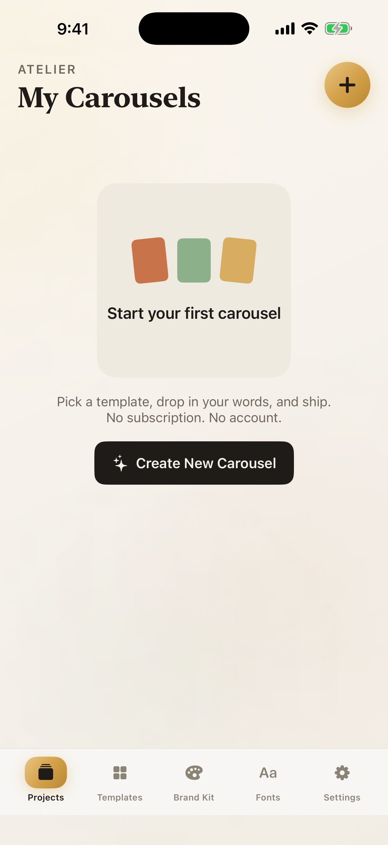 Carousel Atelier app screenshot