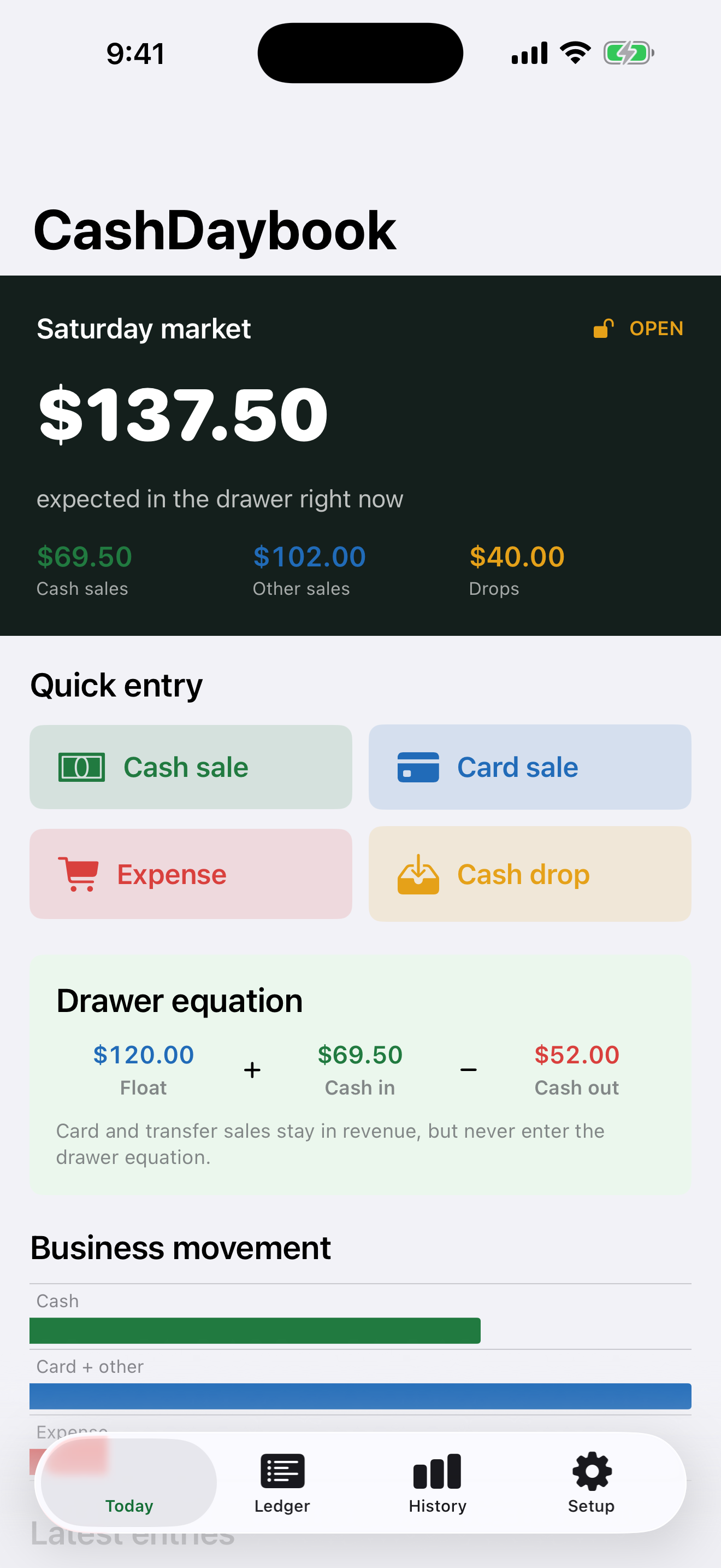 CashDaybook app screenshot