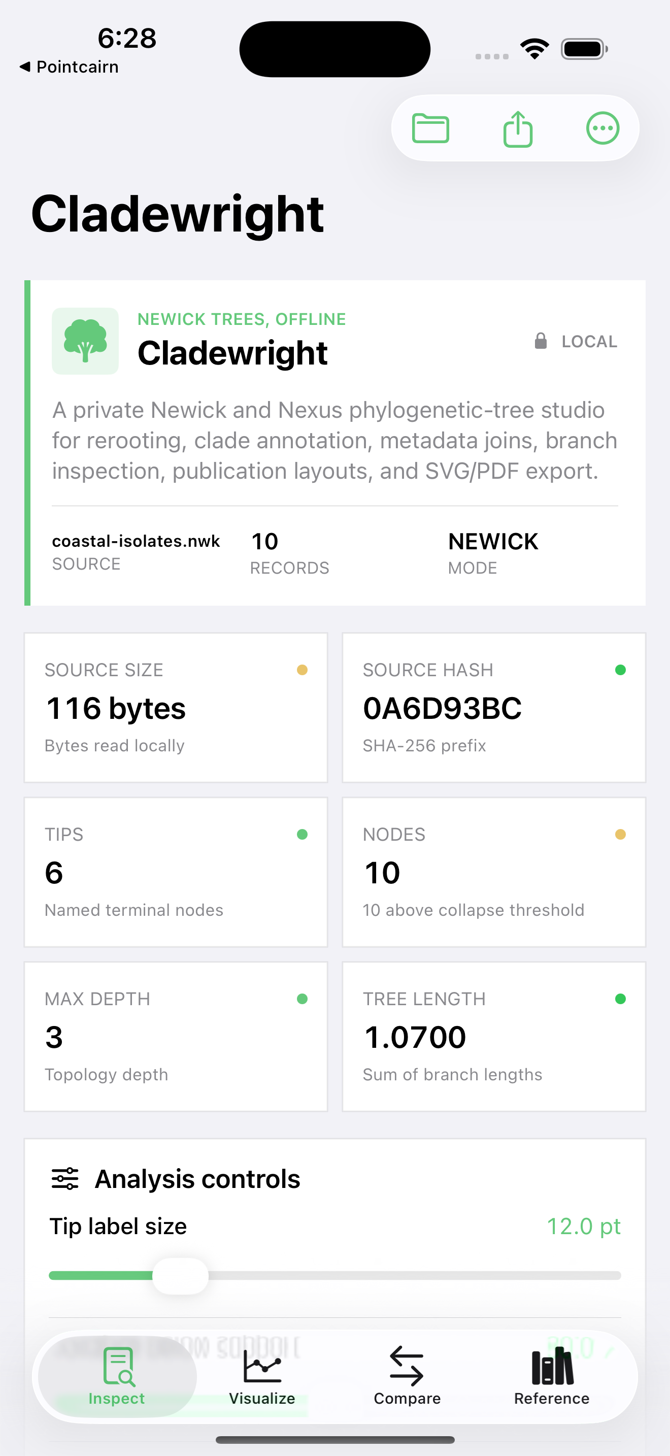 Cladewright current app interface