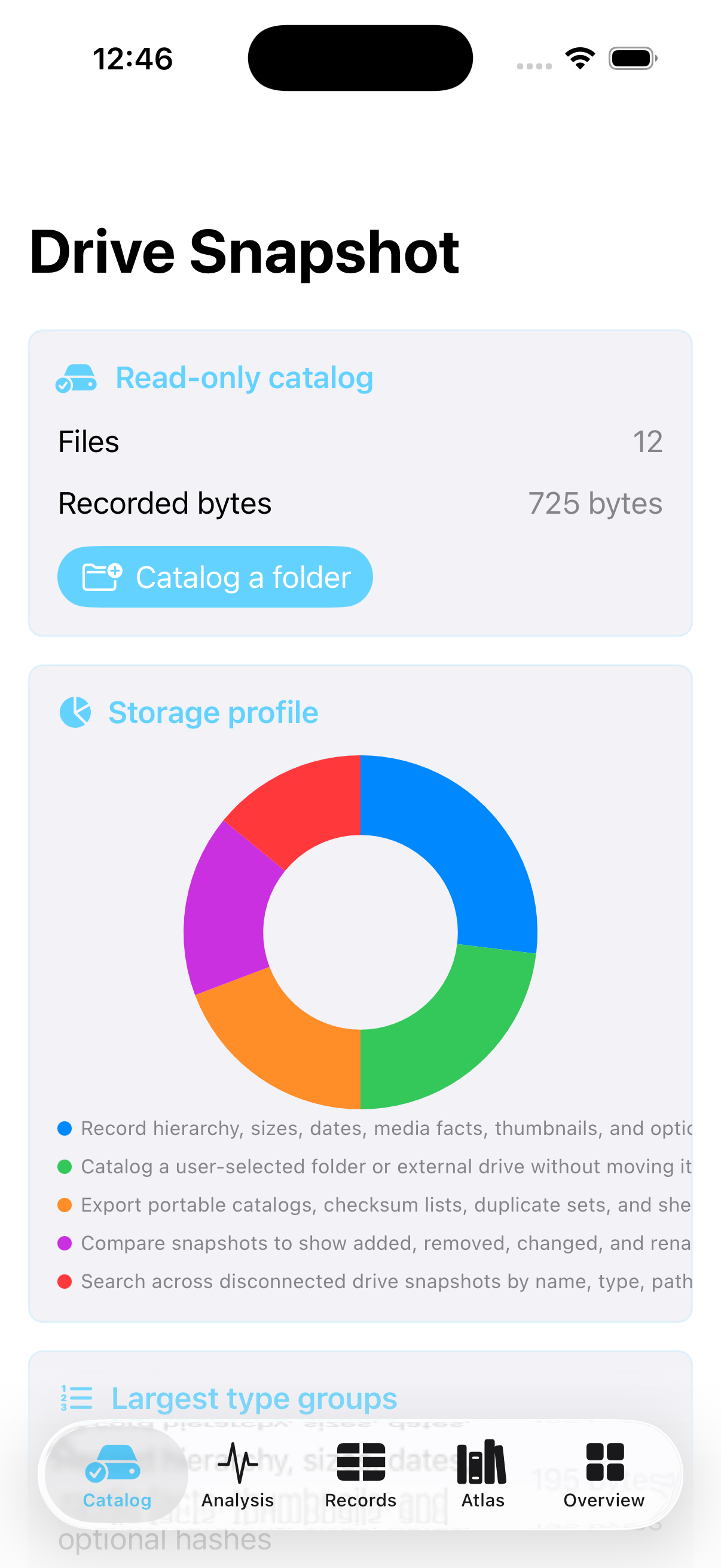 Diskcairn current app interface