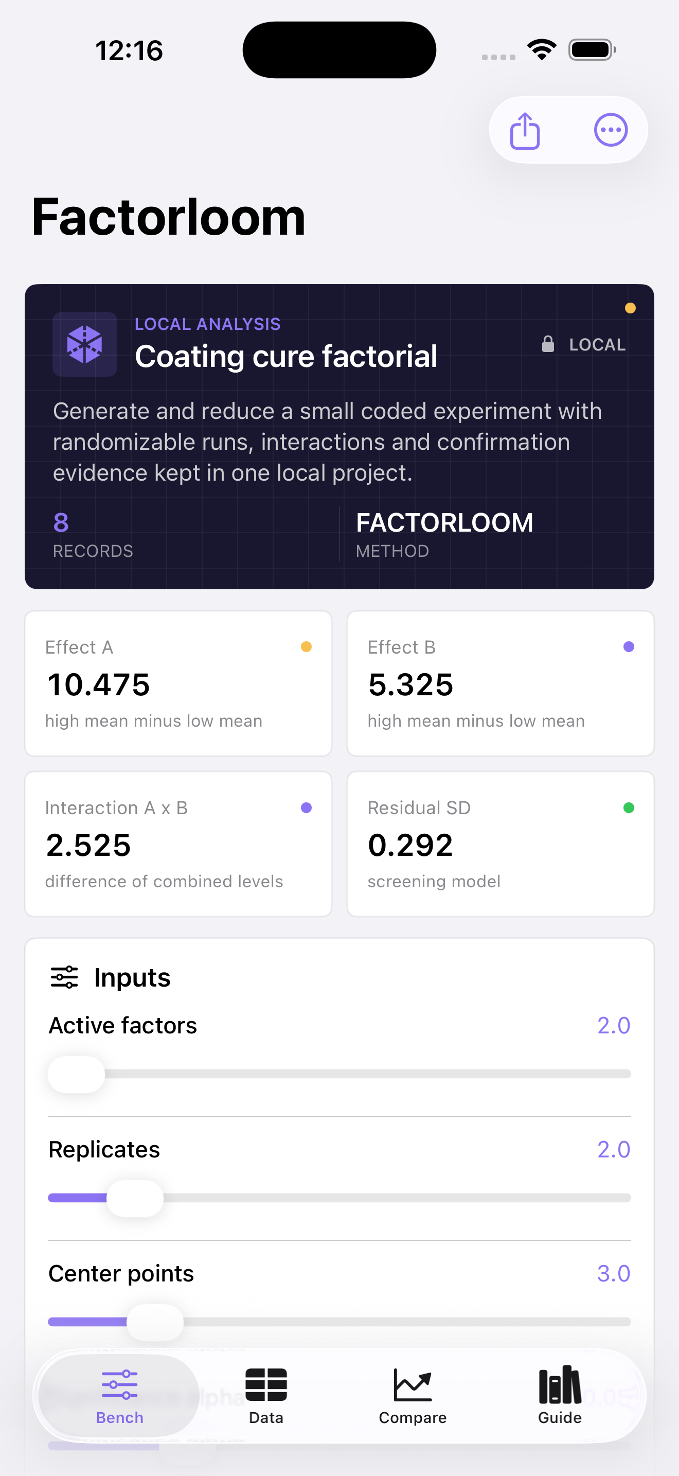 Factorloom app interface
