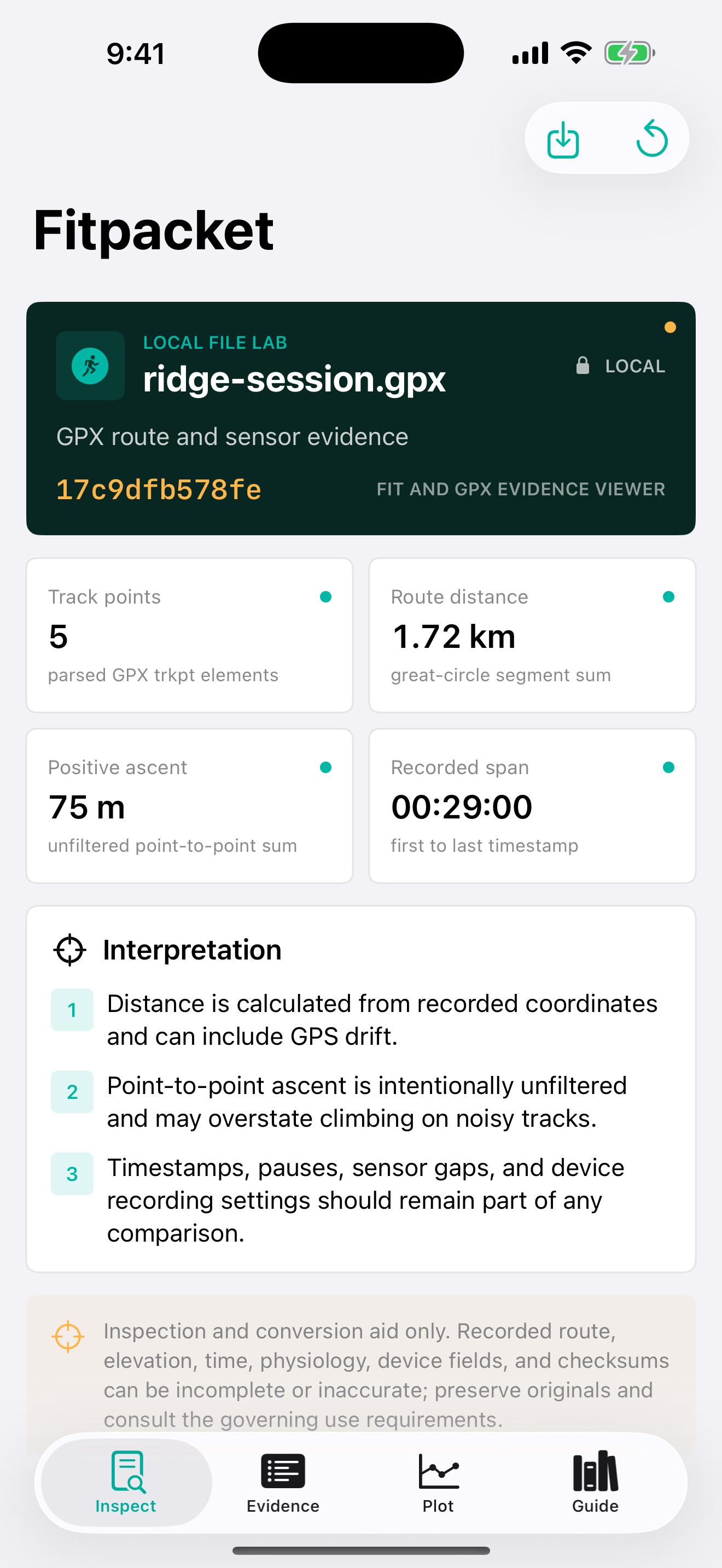 Fitpacket app interface