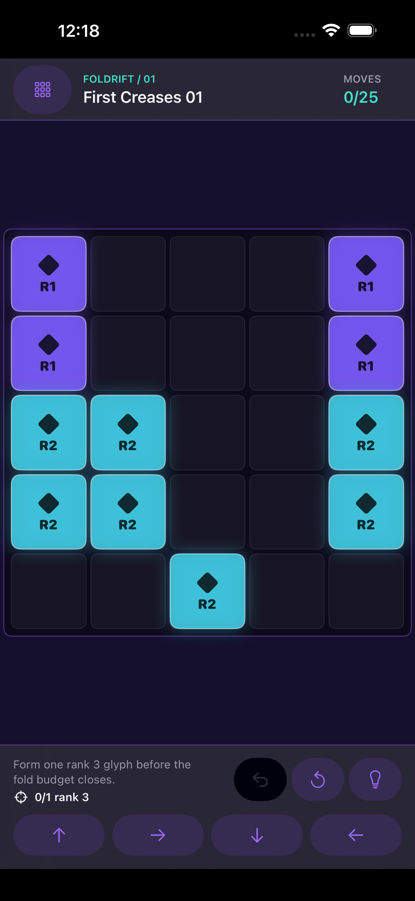 Foldrift app interface