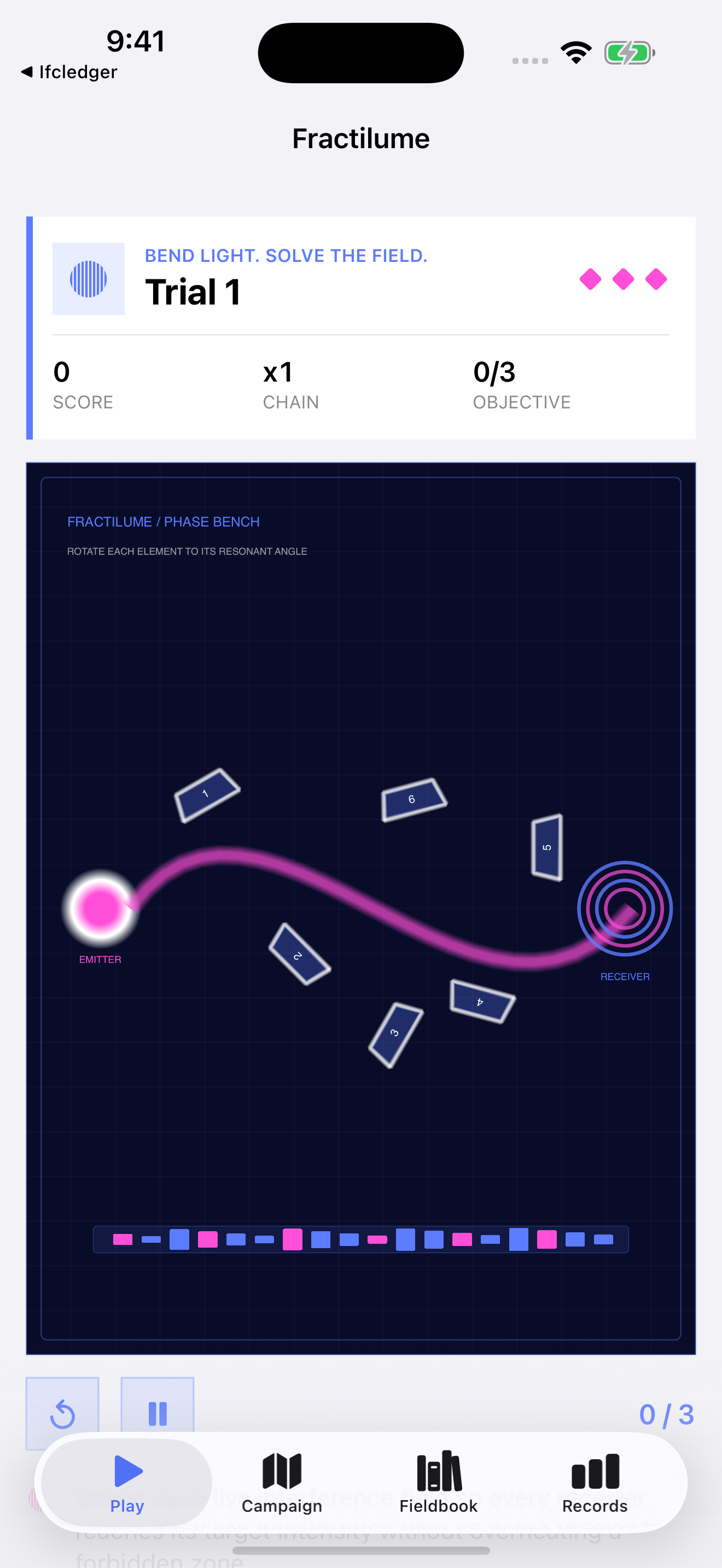 Fractilume current app interface