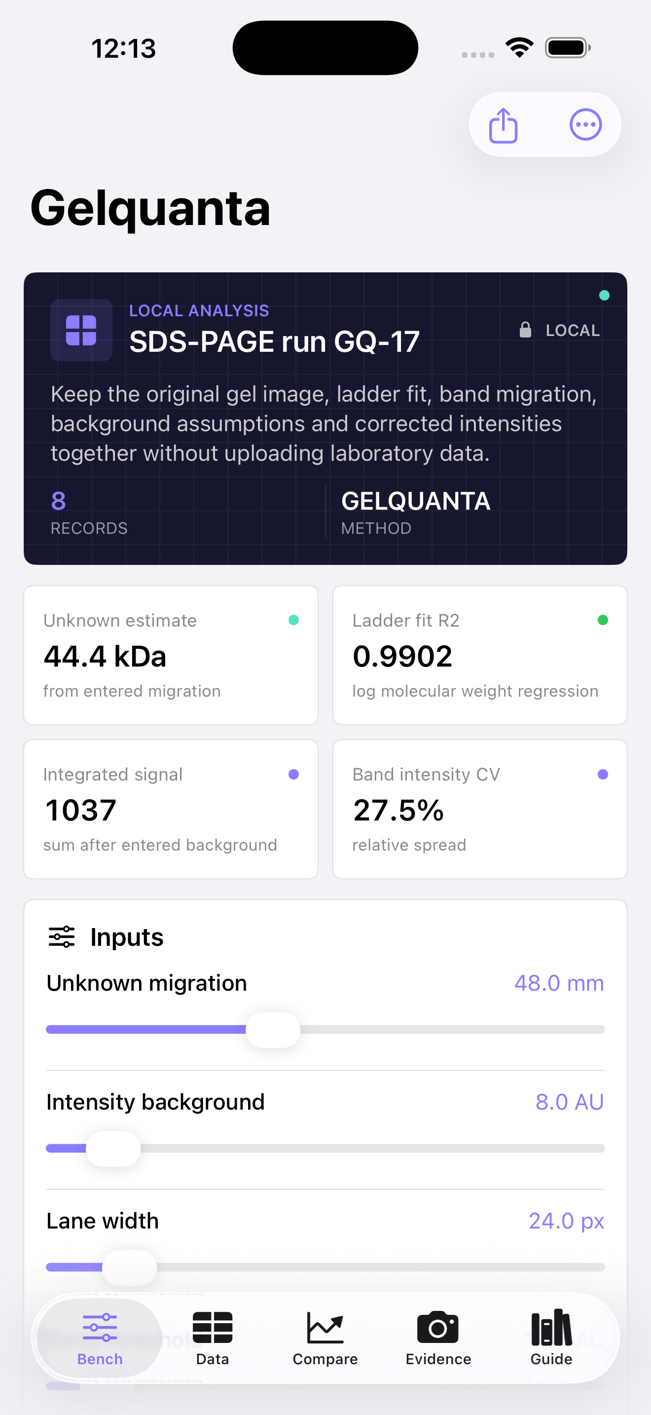 Gelquanta app interface