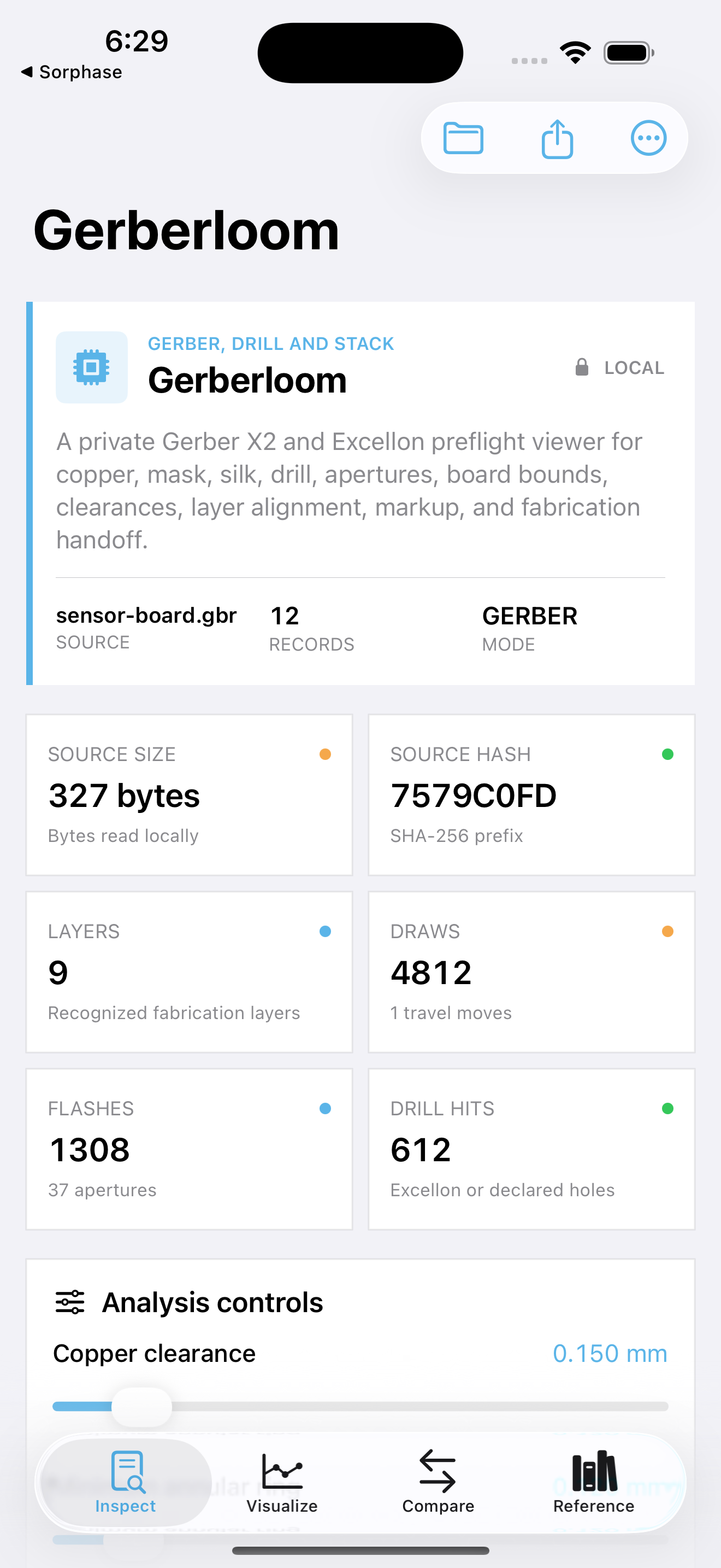 Gerberloom current app interface