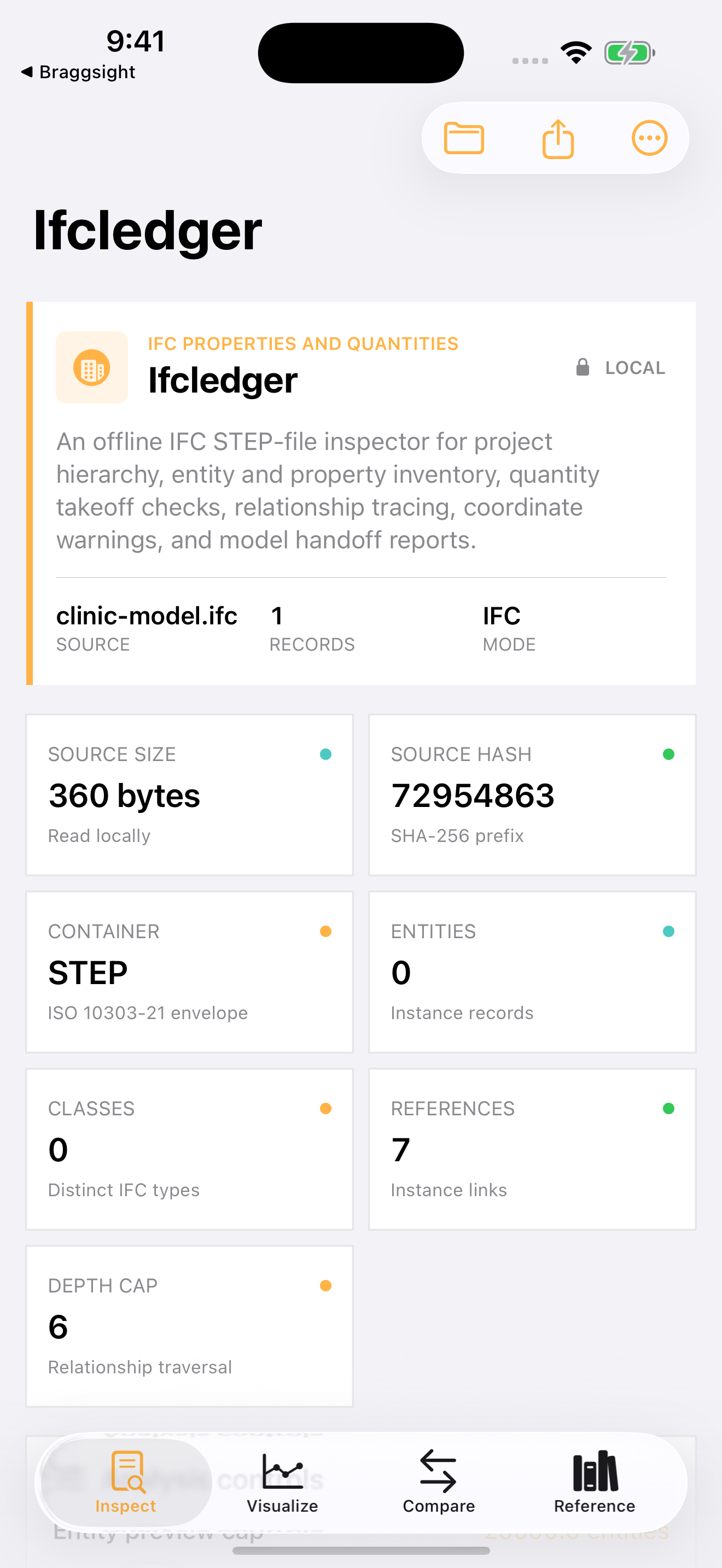 Ifcledger current app interface