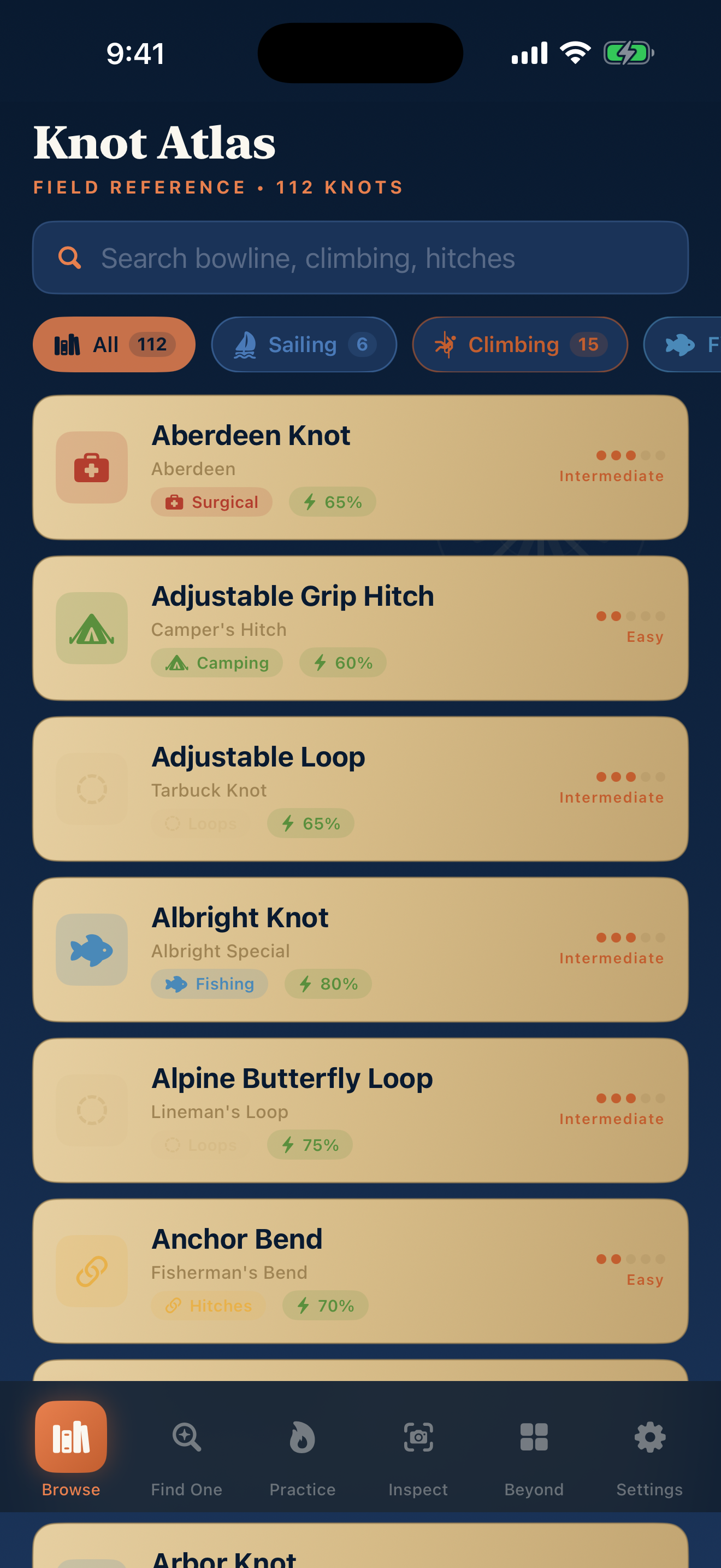 Knot Atlas iPhone app screenshot