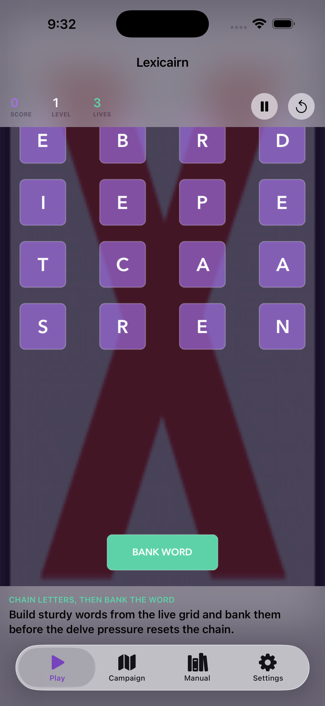 Lexicairn current app interface