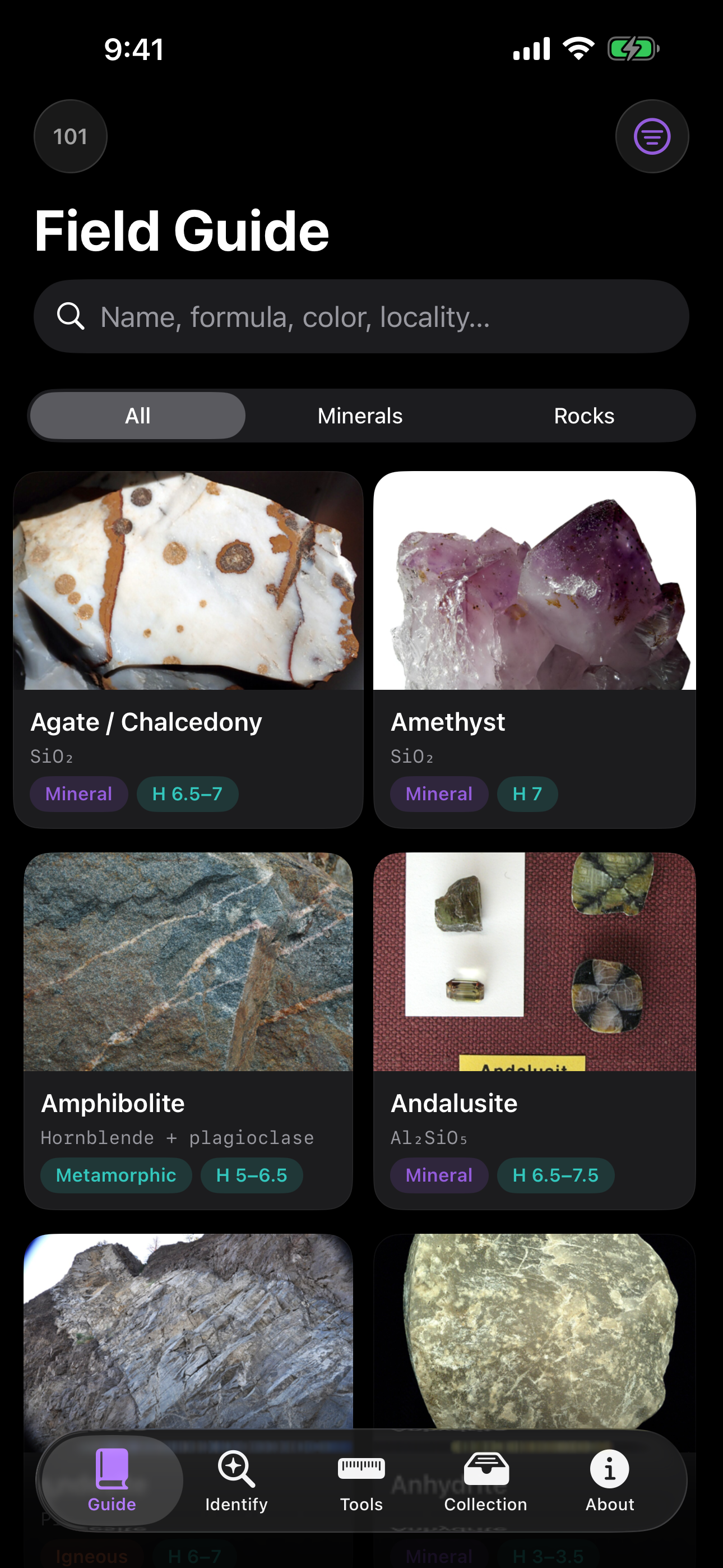 Lithify app interface