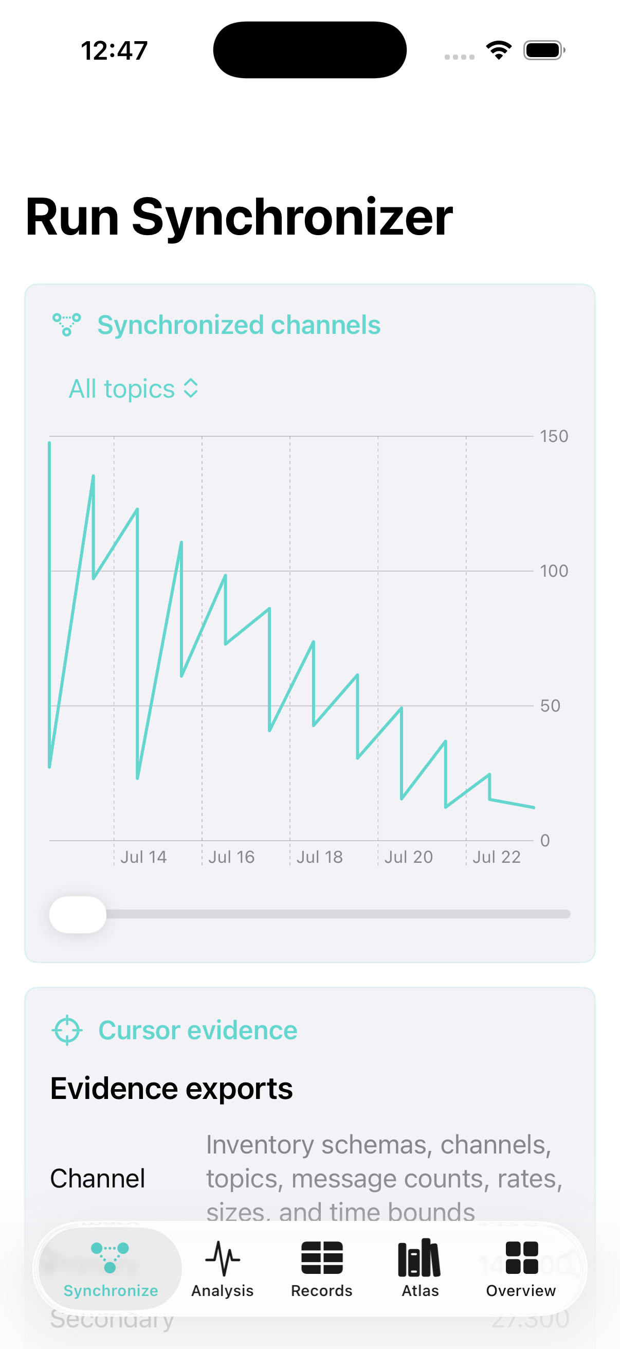 Logkinetics current app interface