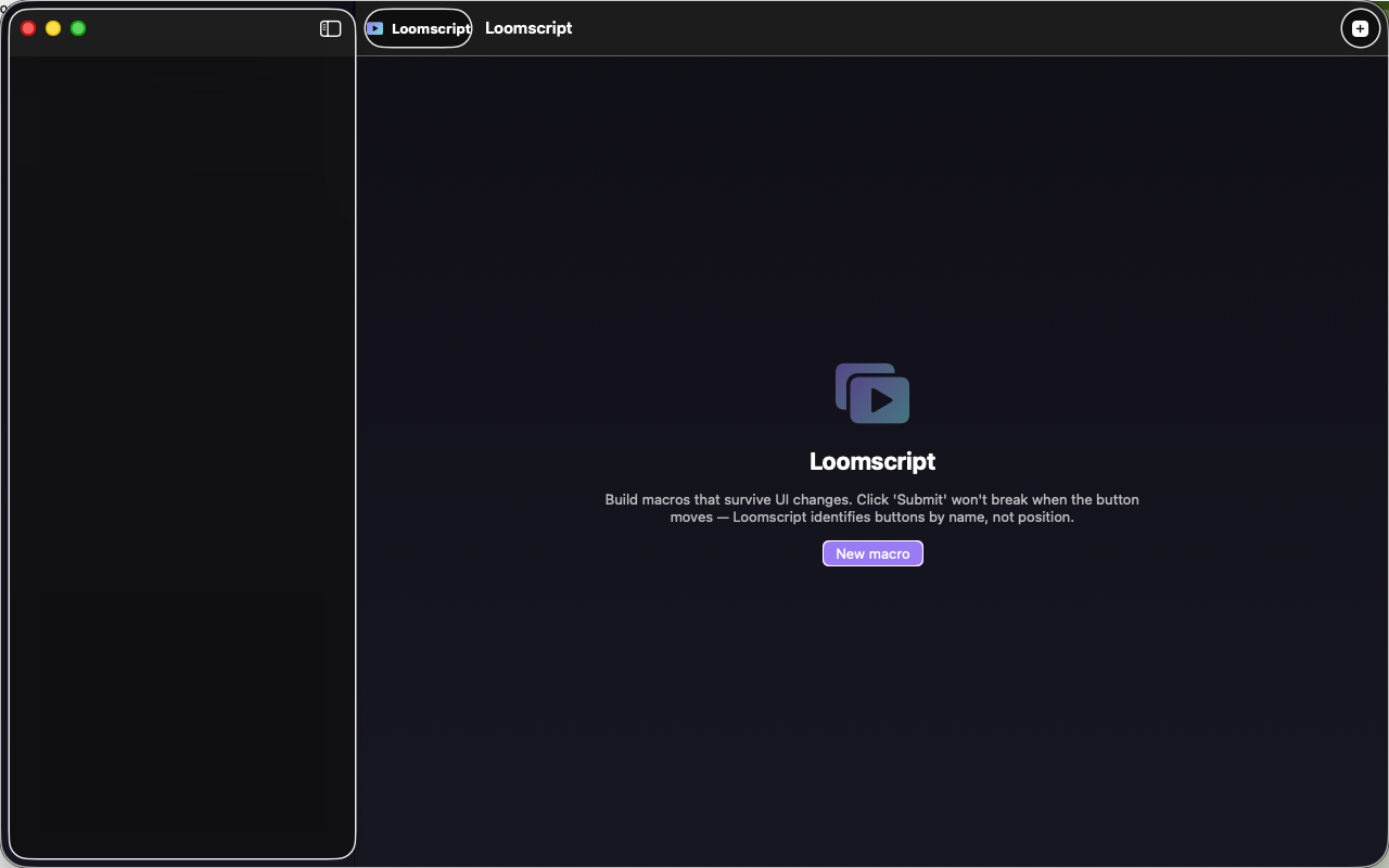 Loomscripts Mac app screenshot