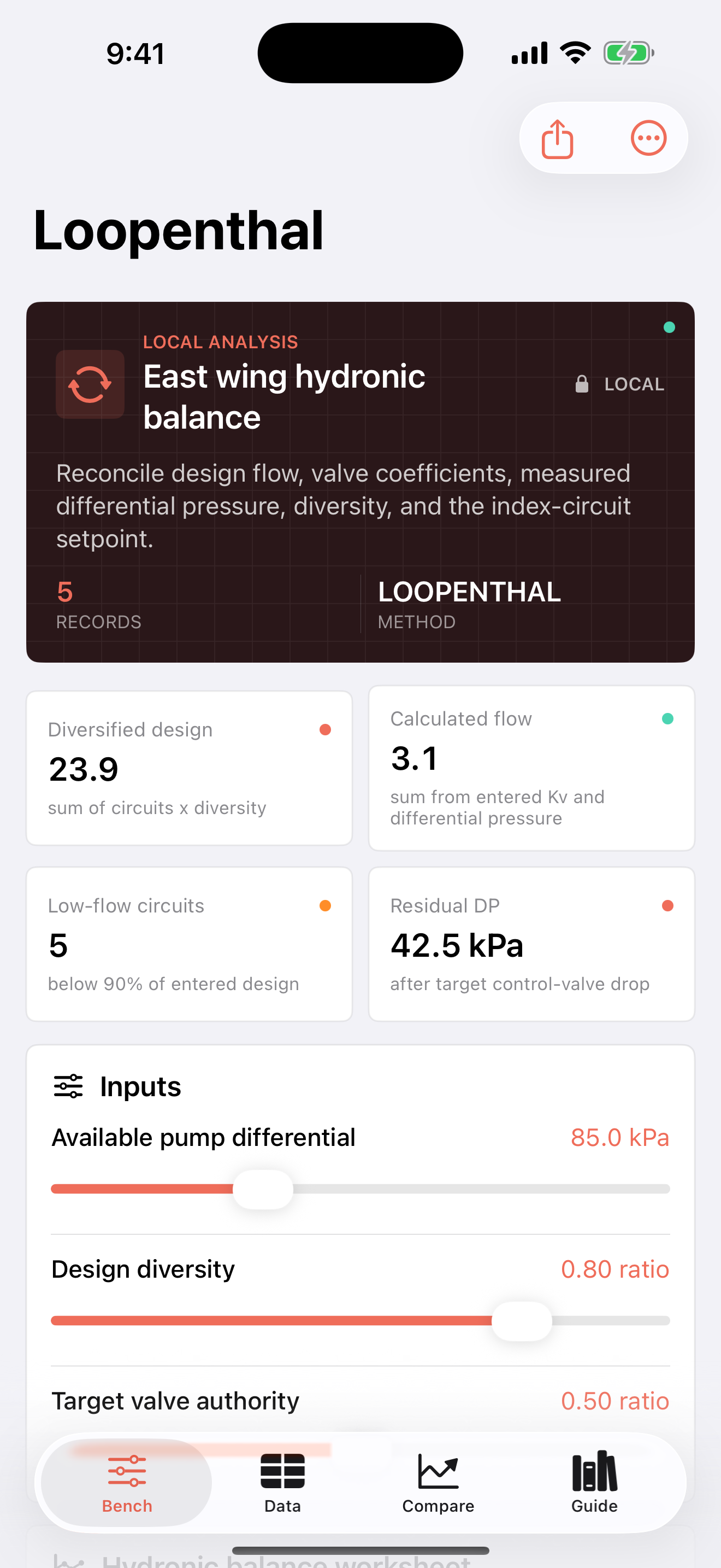 Loopenthal app interface