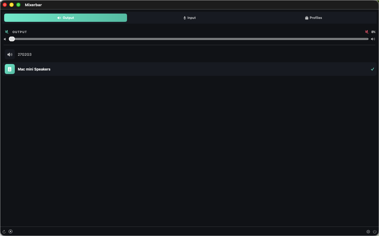 Mixerbar Mac app screenshot