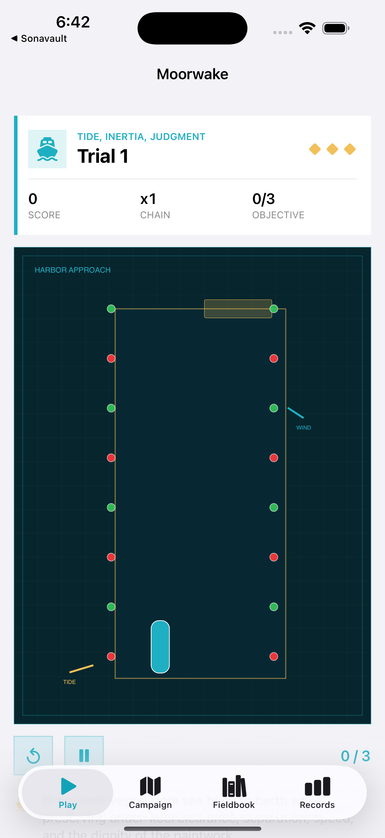 Moorwake current app interface