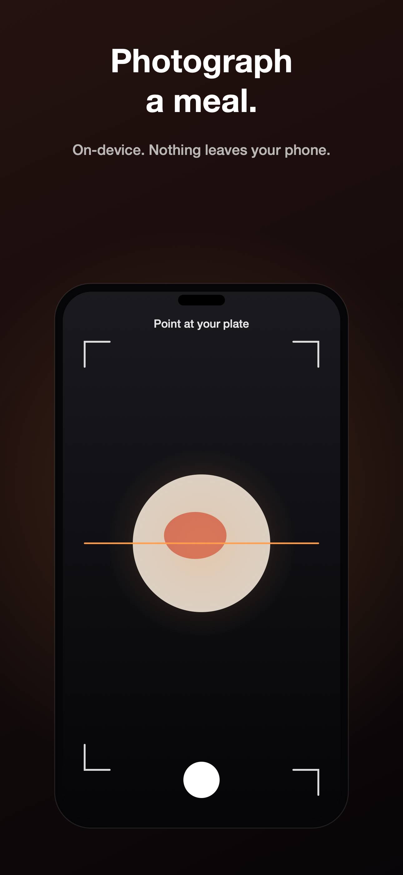 PlateMath screenshot showing the camera HUD