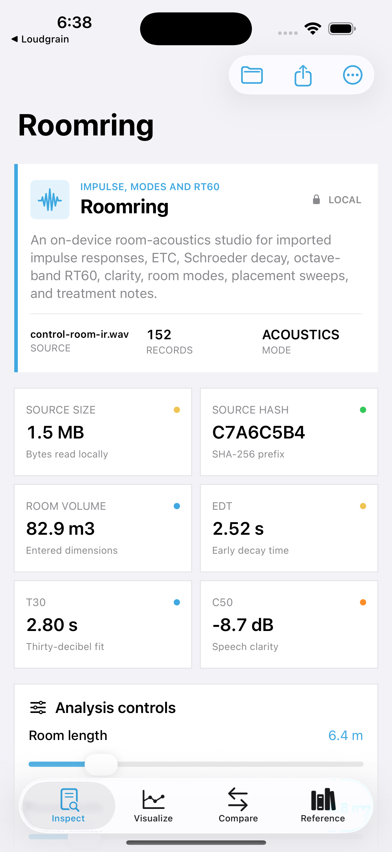 Roomring current app interface