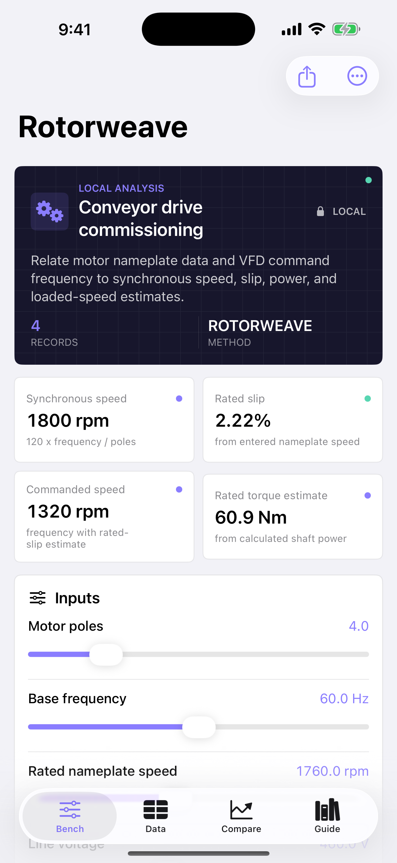 Rotorweave app interface