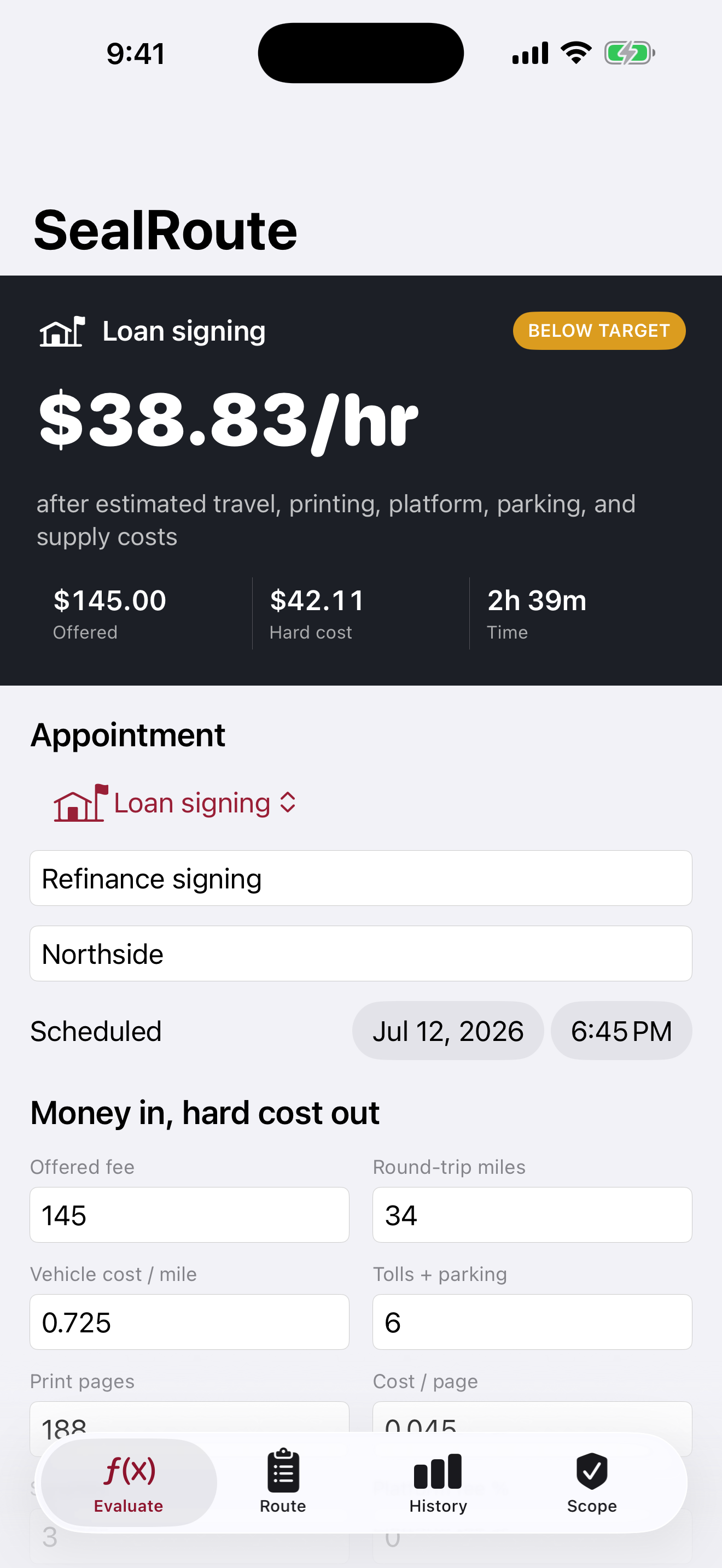 SealRoute app screenshot
