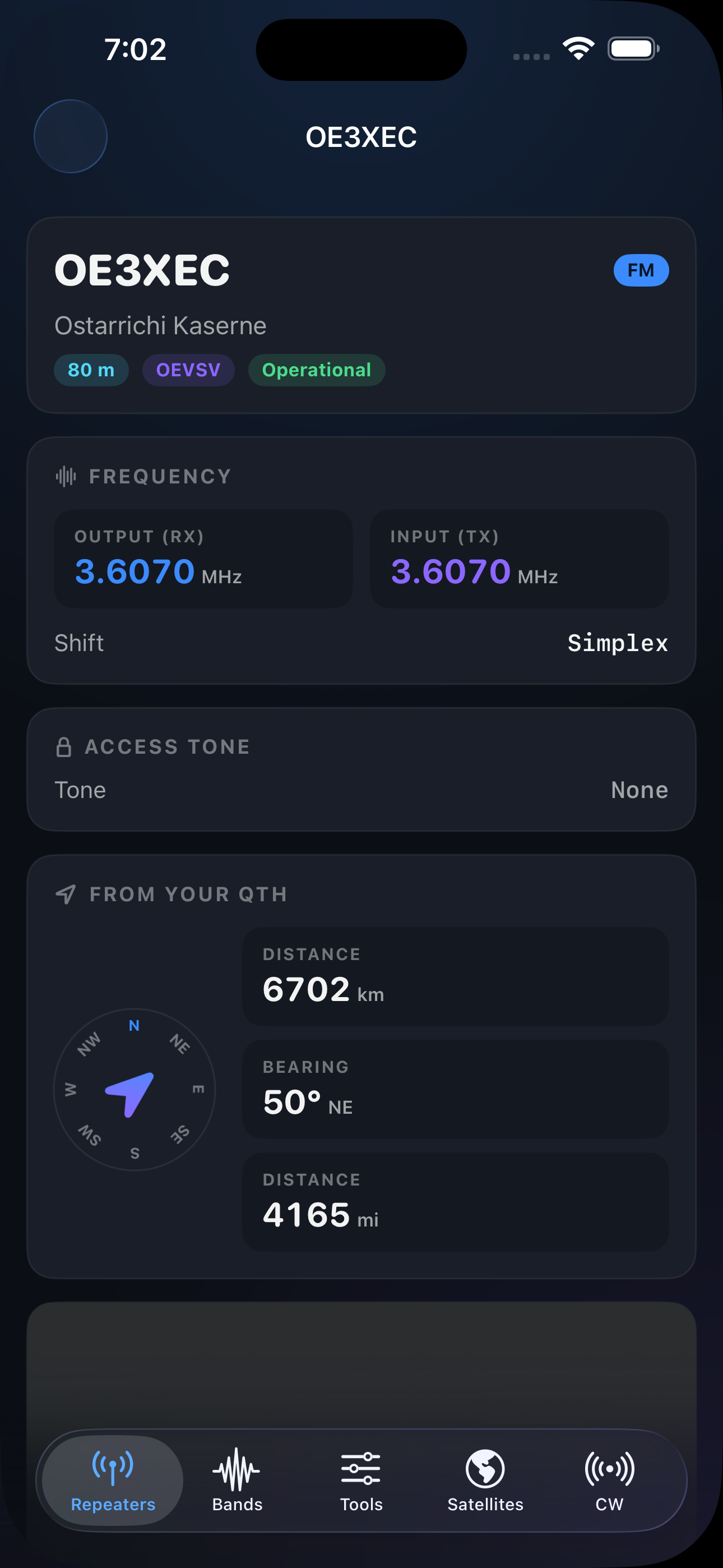 Skywave app interface