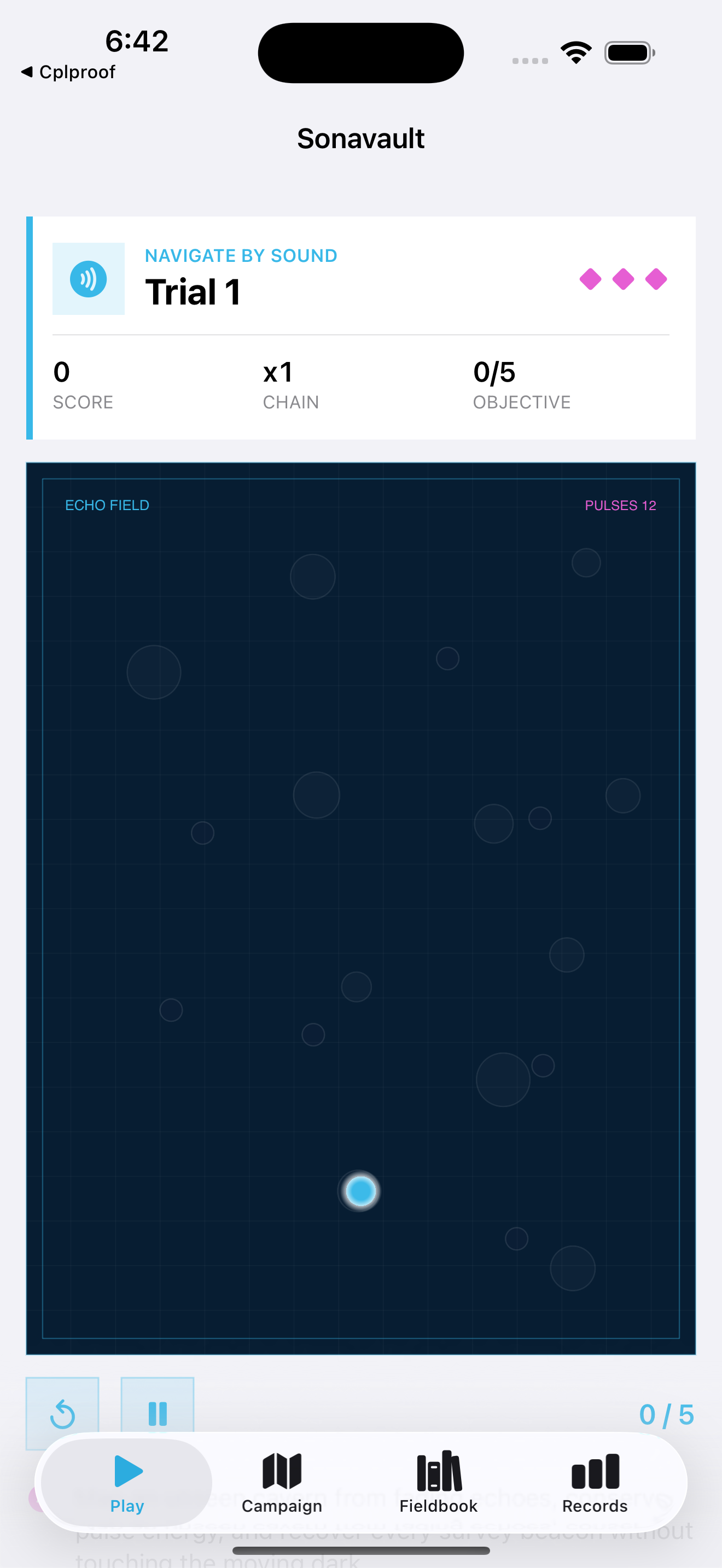 Sonavault current app interface