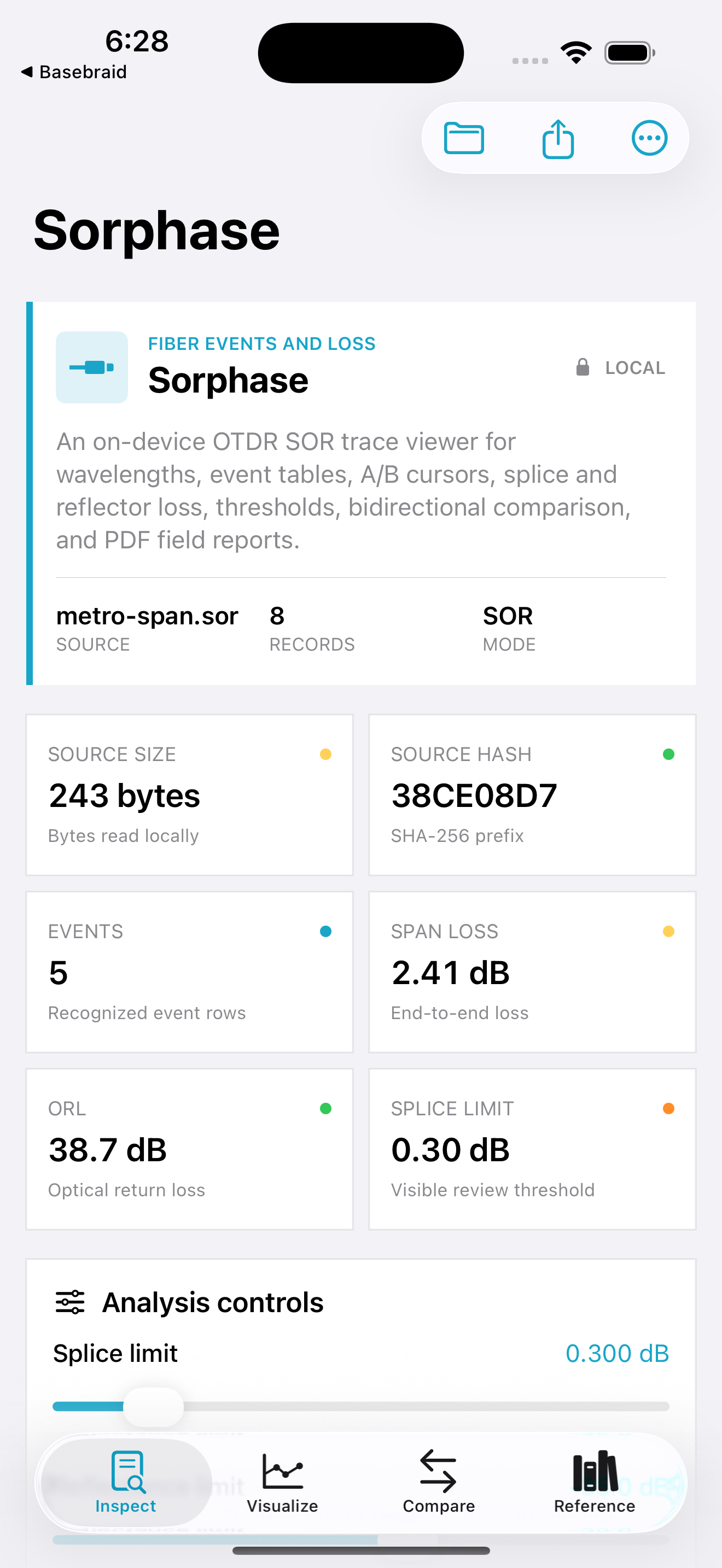 Sorphase current app interface