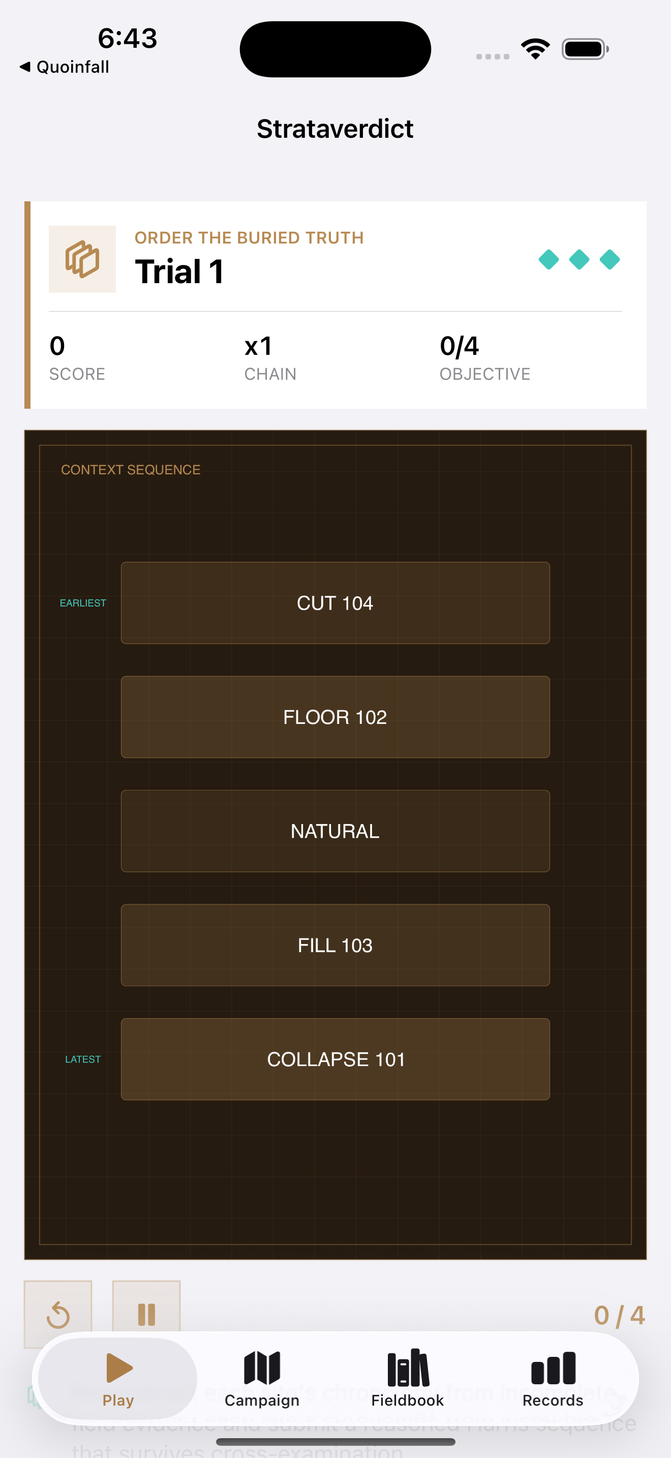 Strataverdict current app interface