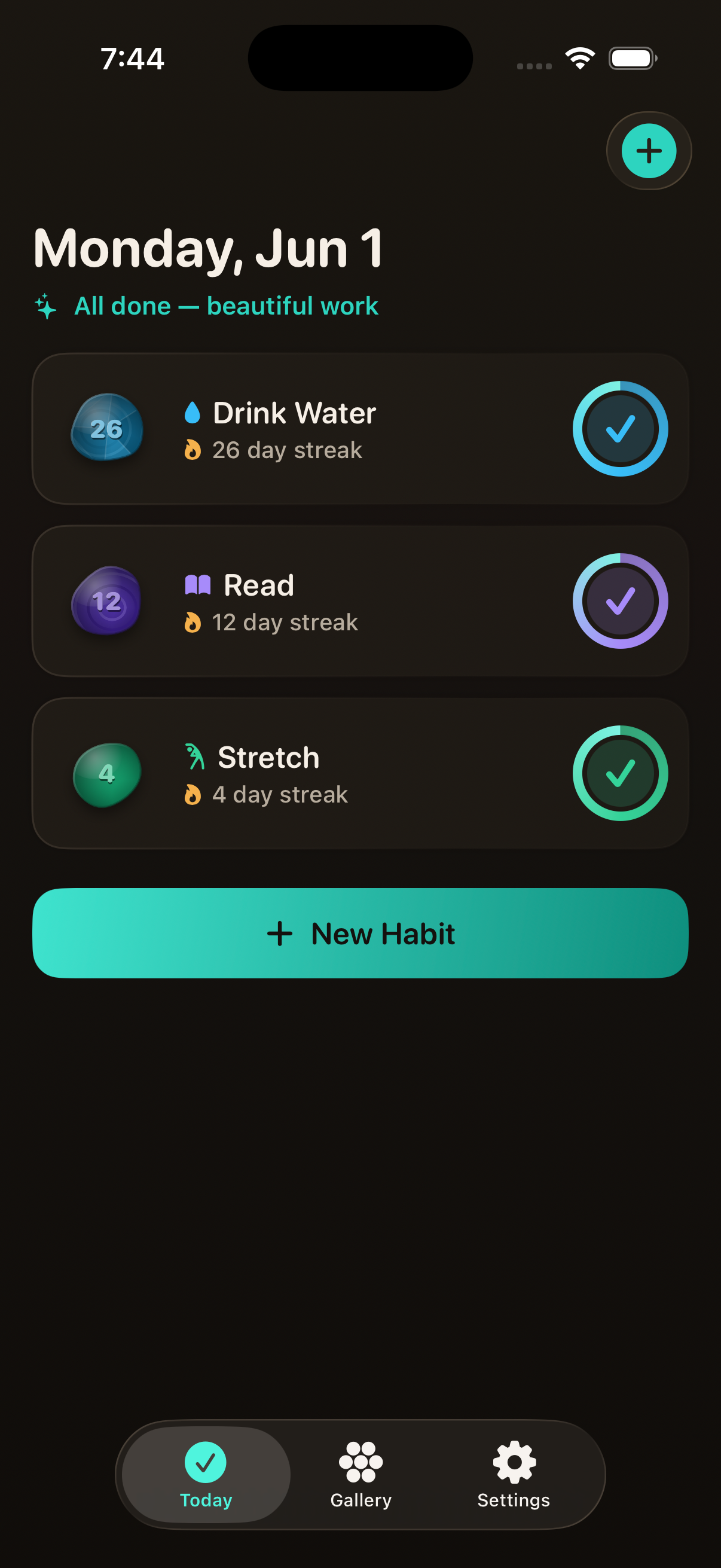 Streak Stones app screenshot
