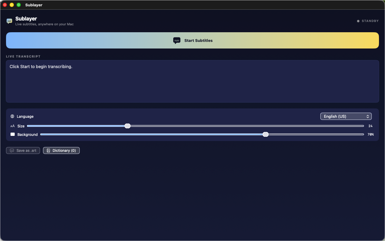 Sublayer Mac app screenshot