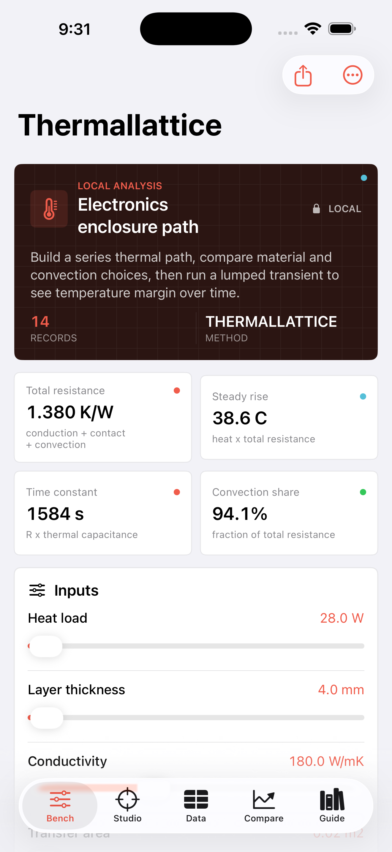 Thermallattice current app interface
