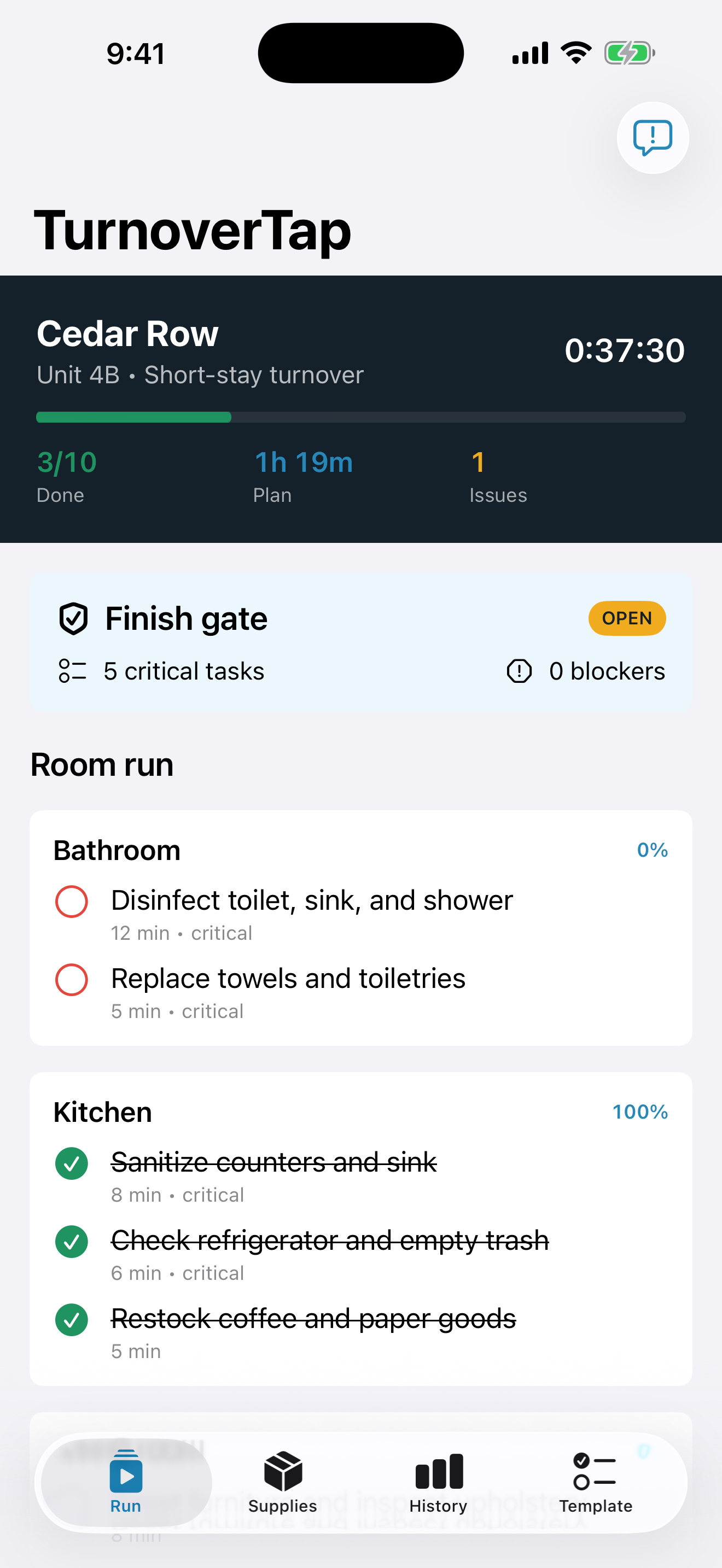 TurnoverTap app screenshot