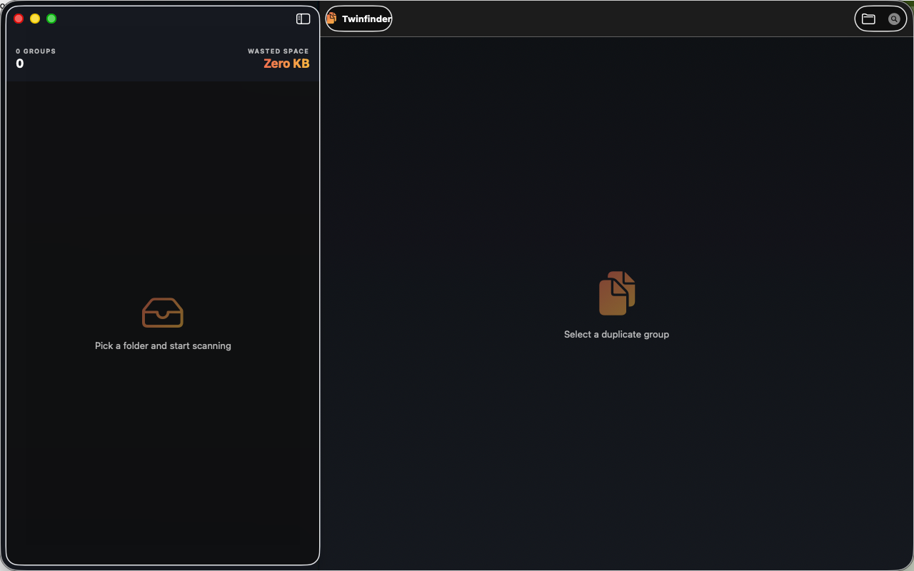 Twin finder app Mac app screenshot