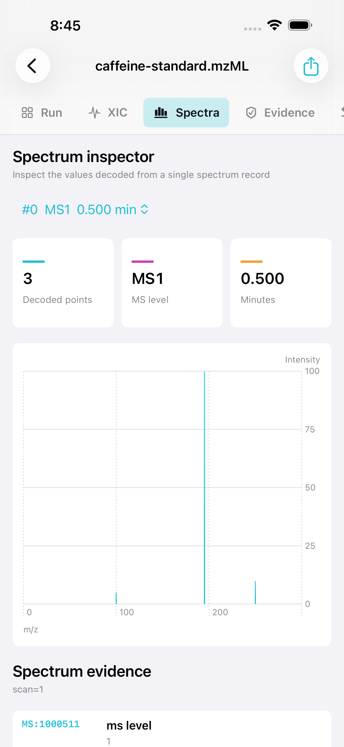 Massweft spectrum inspector on iPhone
